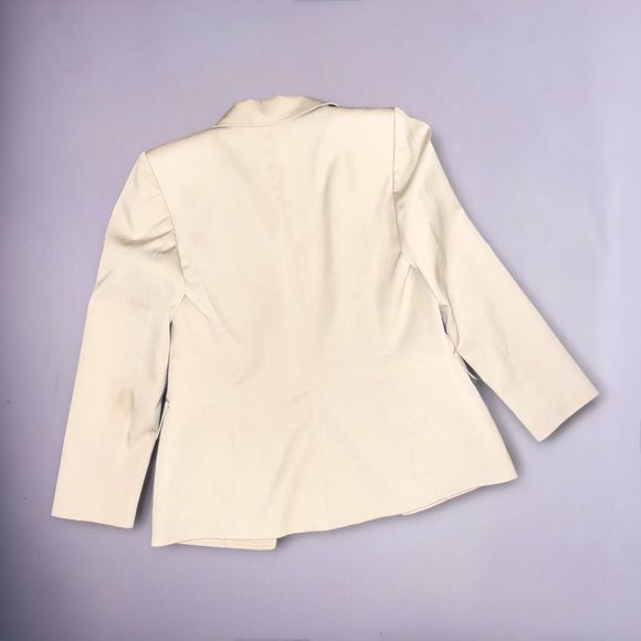 AK Anne Klein Long Single Breasted Jacket and Skirt Suit Beige Sz 6 - Picture 4 of 8